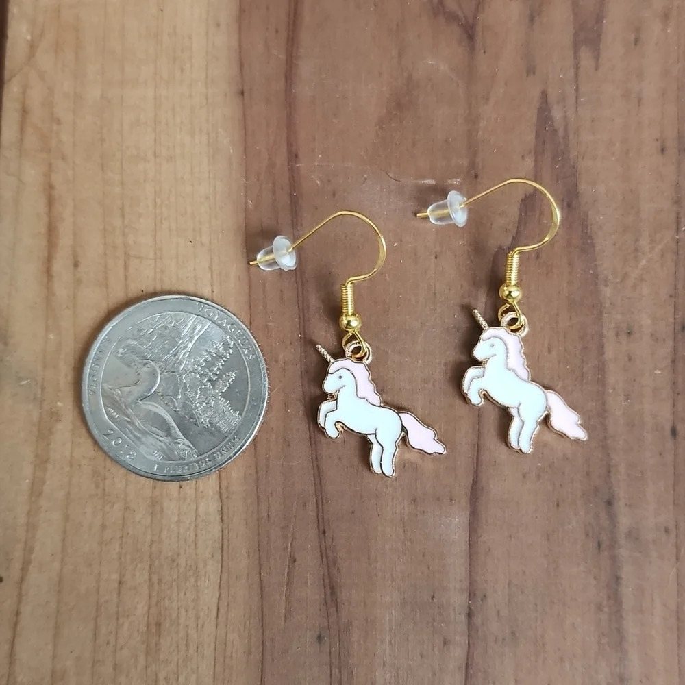 Pink Unicorn Earrings